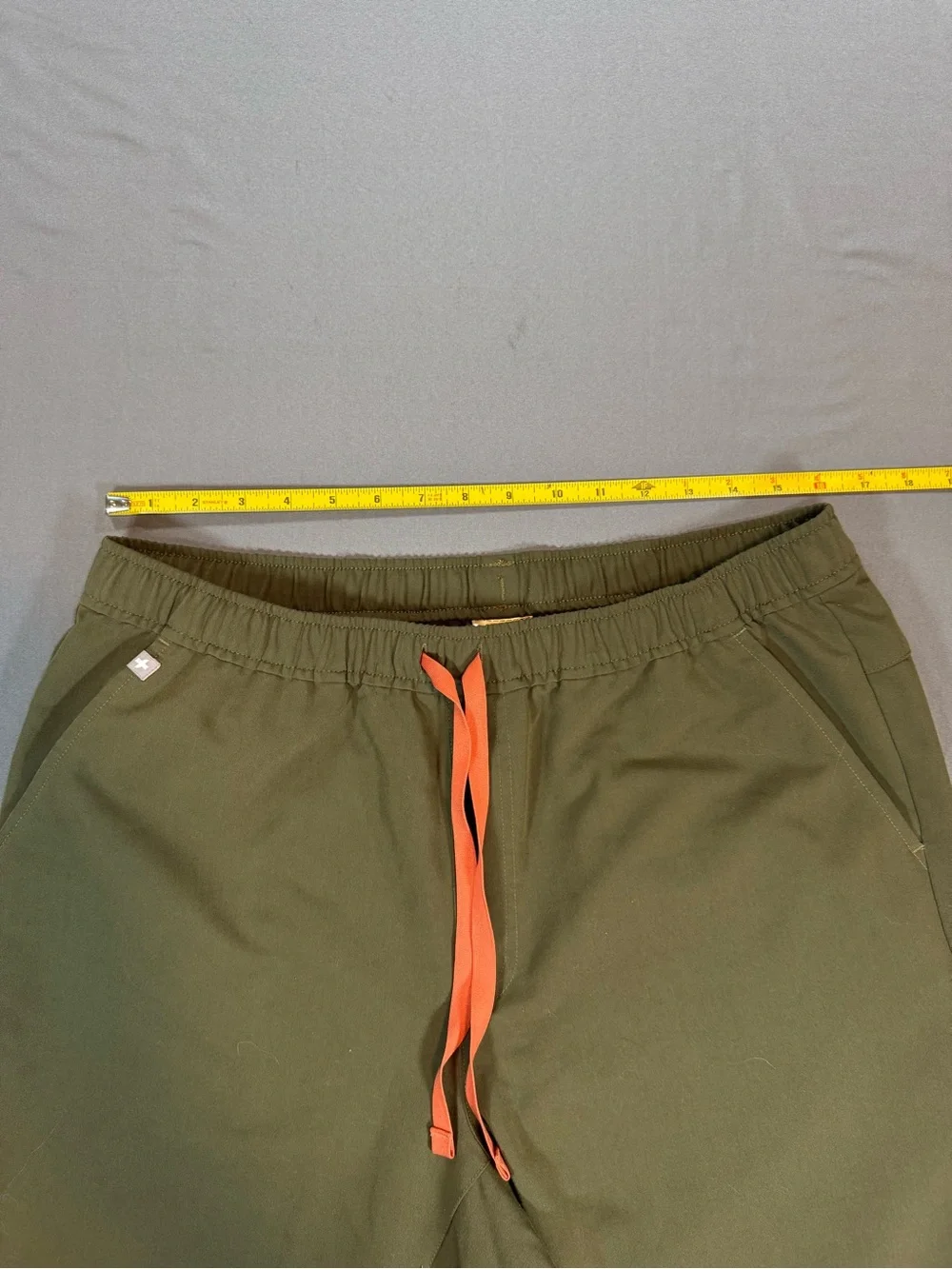 Figs Olive Green Tansen Men's Joggers with Orange Drawstring